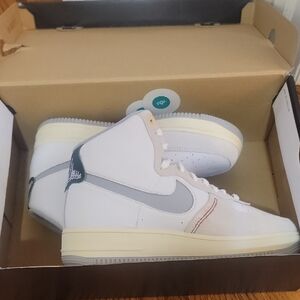 Nike White and Wolf Gray AF1 Sculpt